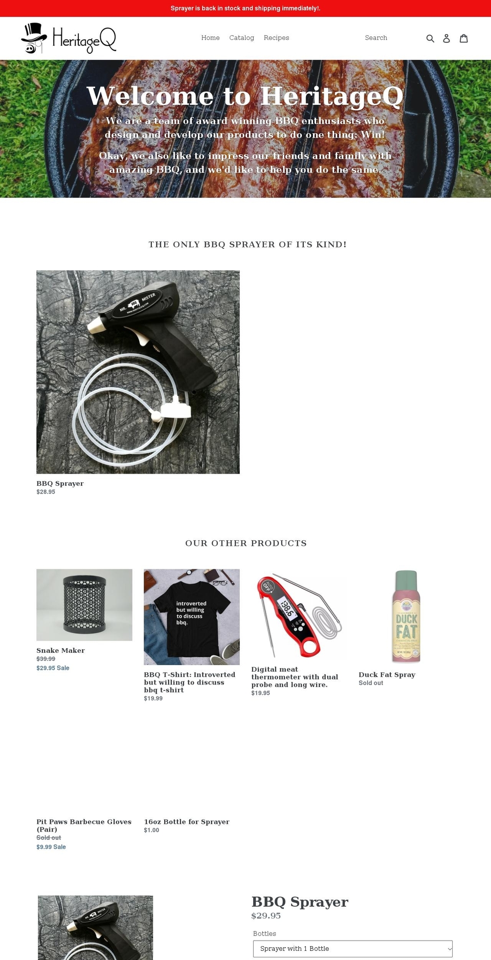 heritageq.com shopify website screenshot
