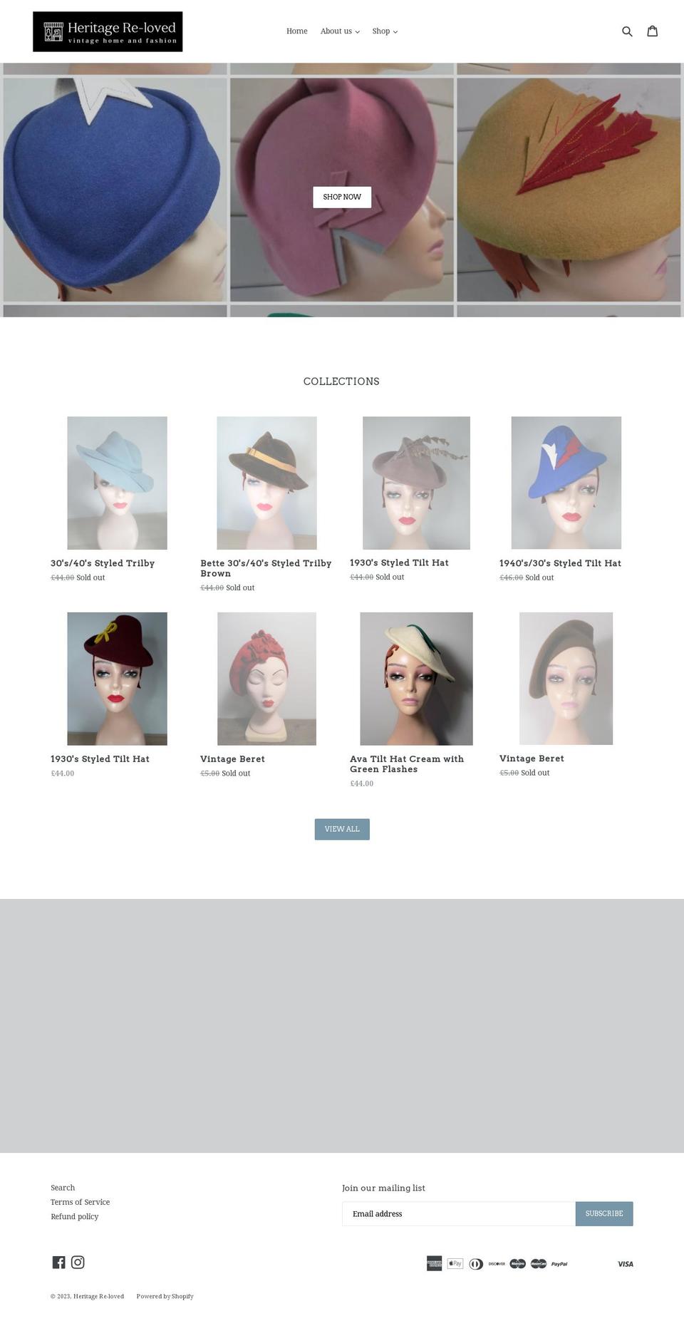 heritagereloved.co.uk shopify website screenshot