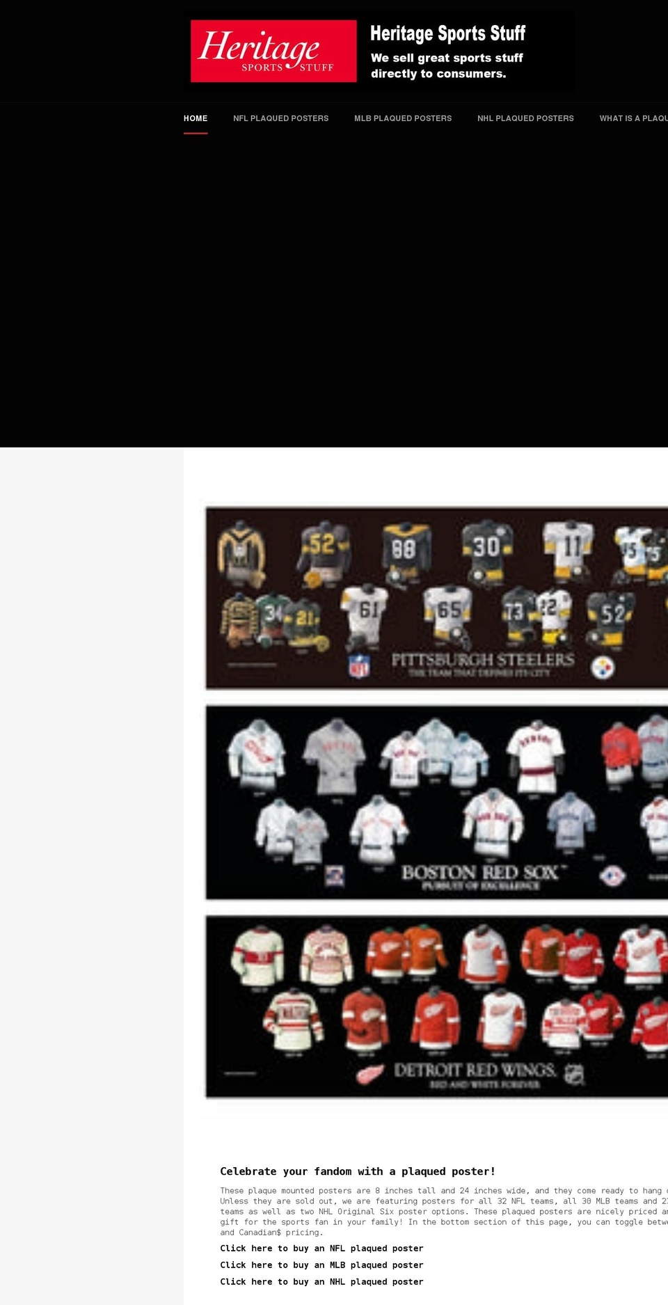 heritagesportsstuff.com shopify website screenshot