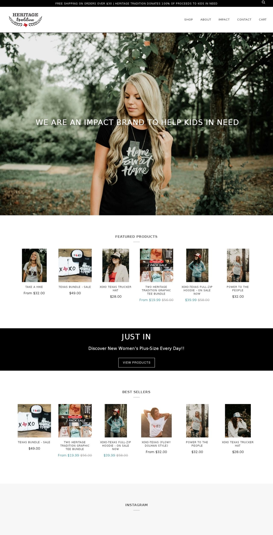 heritagetradition.com shopify website screenshot