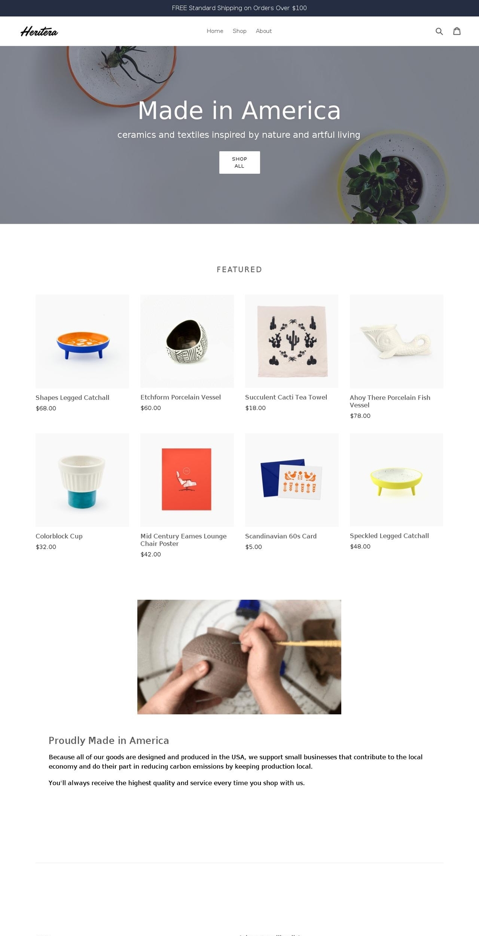 heritera.com shopify website screenshot