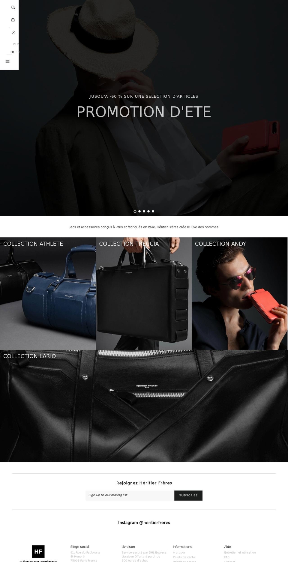 heritierfreres.net shopify website screenshot