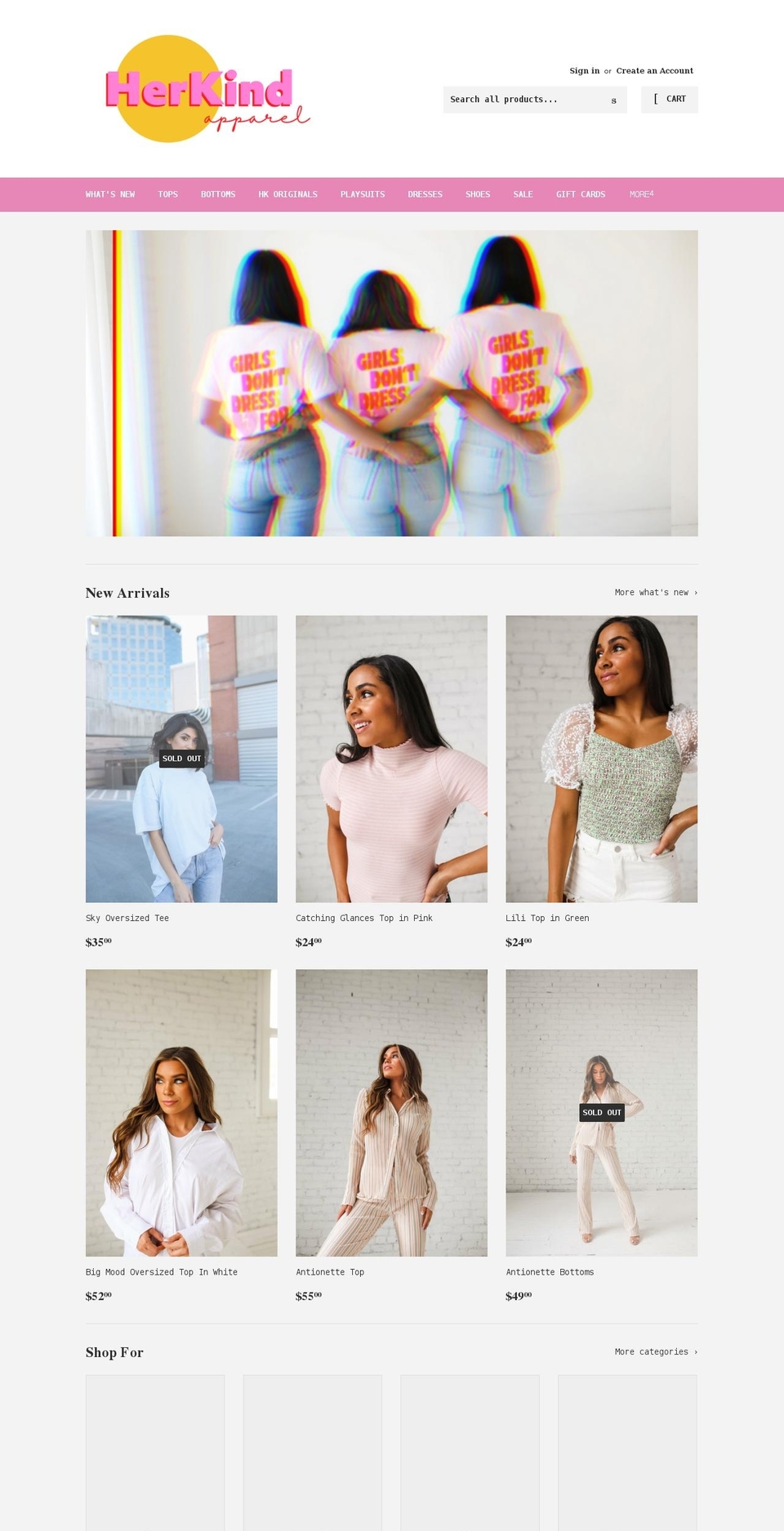 herkindapparel.store shopify website screenshot