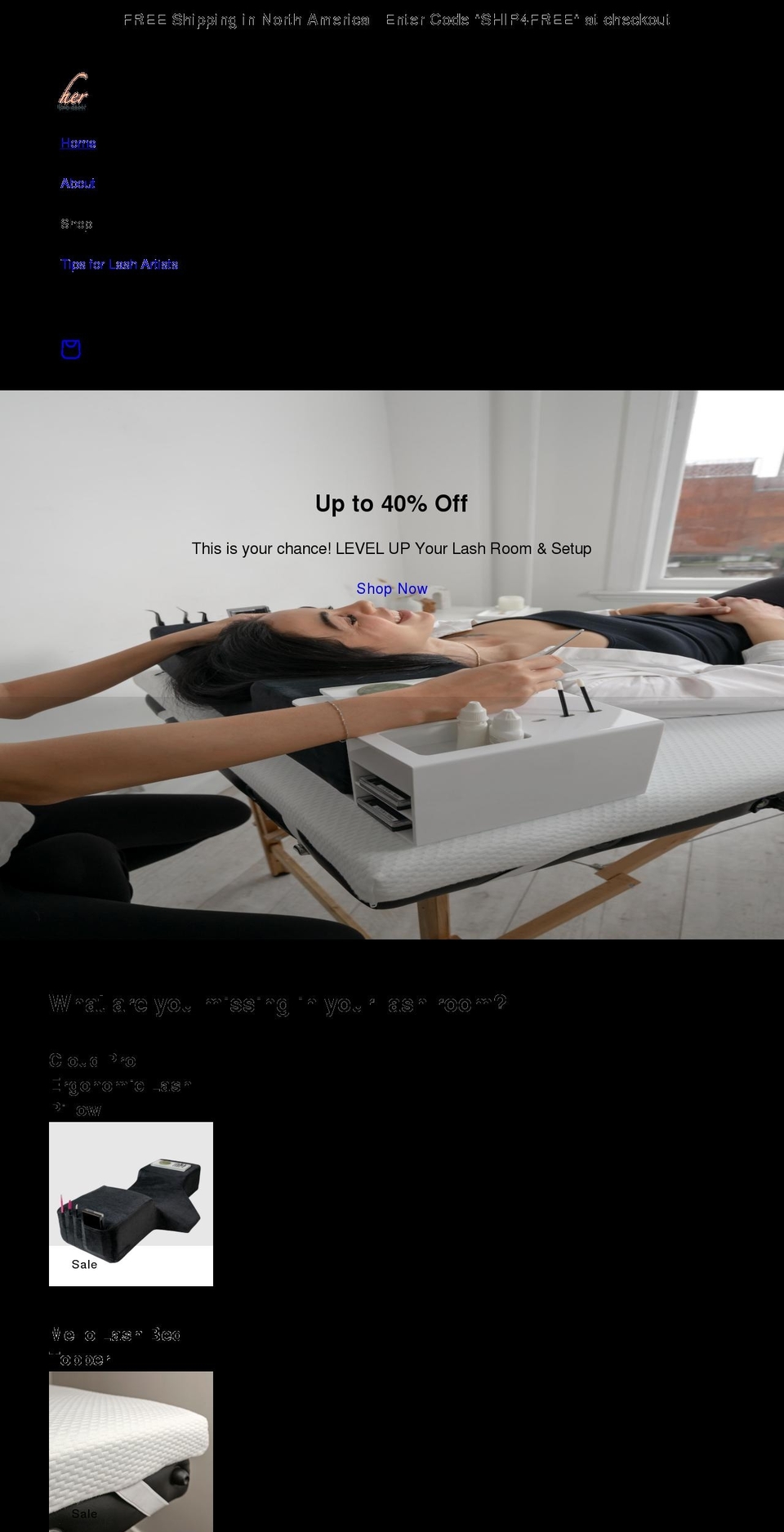 herlashdecor.com shopify website screenshot