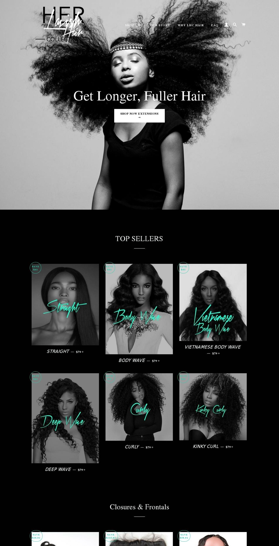 herlavishhaircollection.com — Shopify storefront screenshot