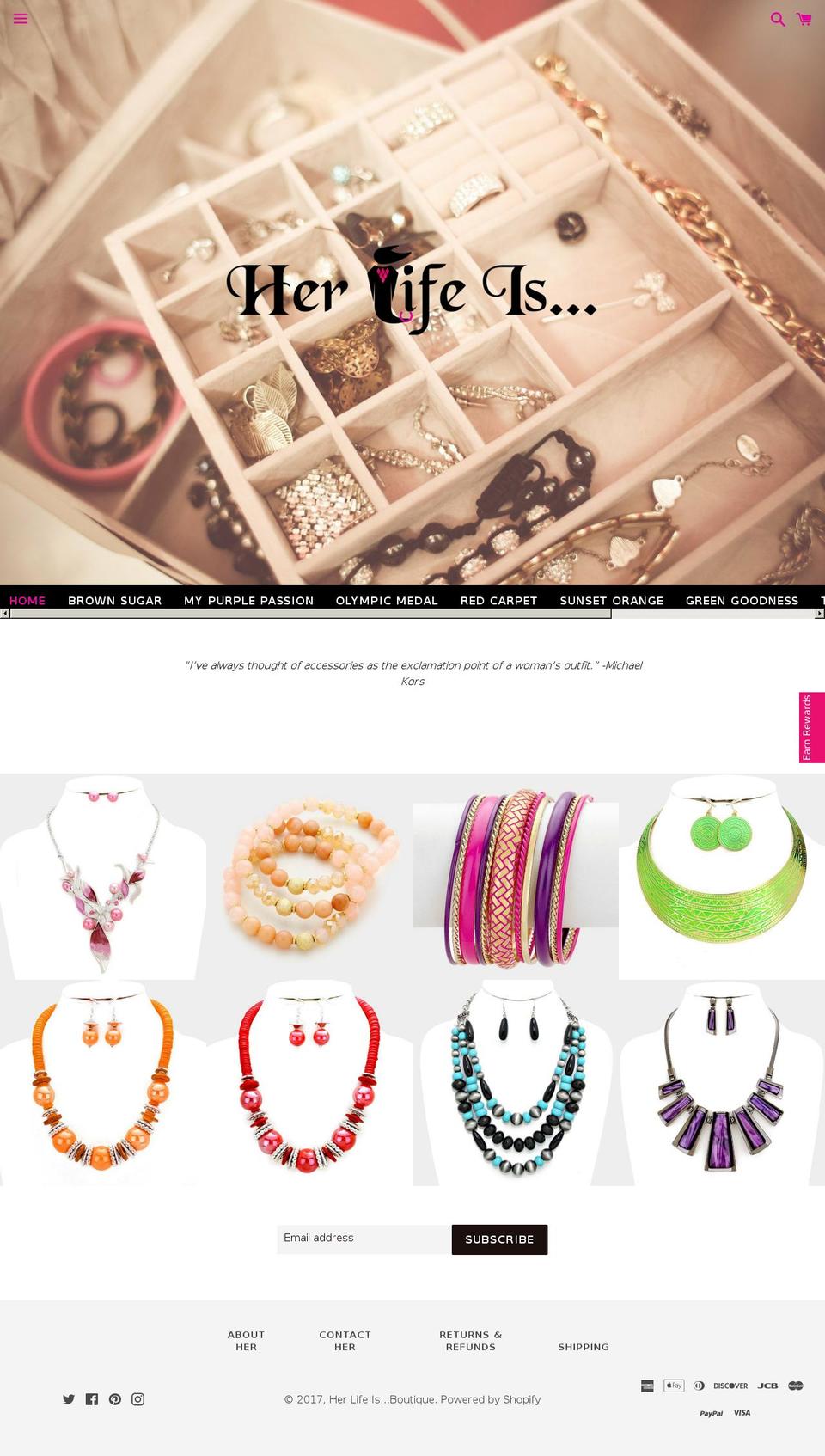 herlifeis.com shopify website screenshot