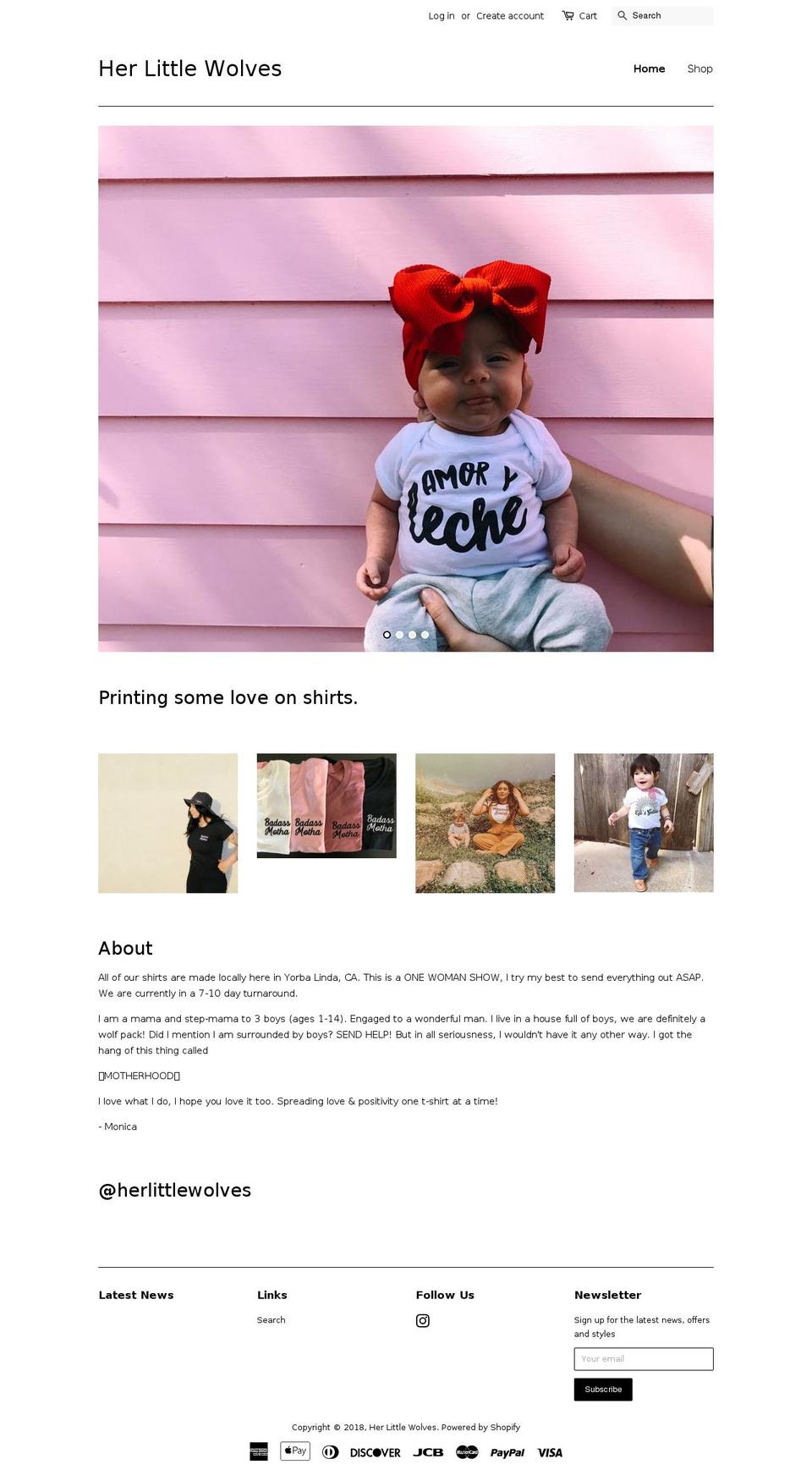 herlittlewolves.com — Shopify storefront screenshot