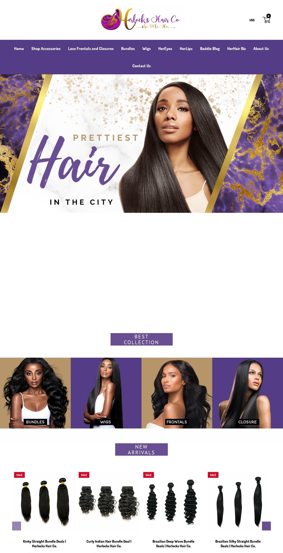 herlockshair.com shopify website screenshot