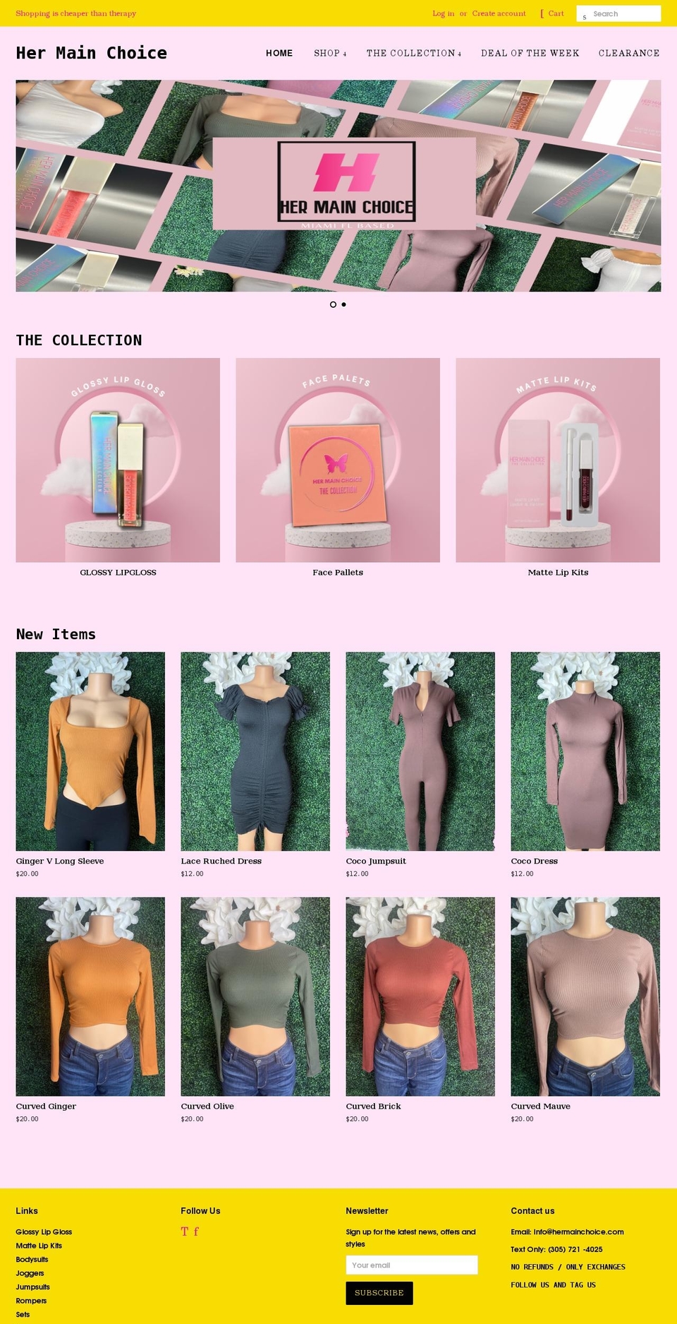 hermainchoice.com shopify website screenshot