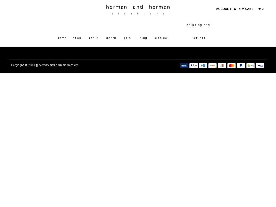 hermanandhermanclothiers.com — Shopify storefront screenshot