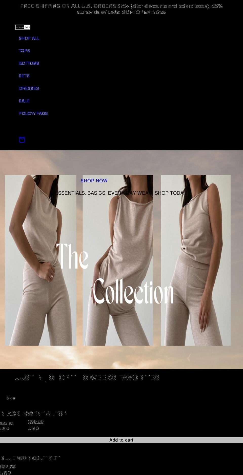 hermanoaks.com shopify website screenshot