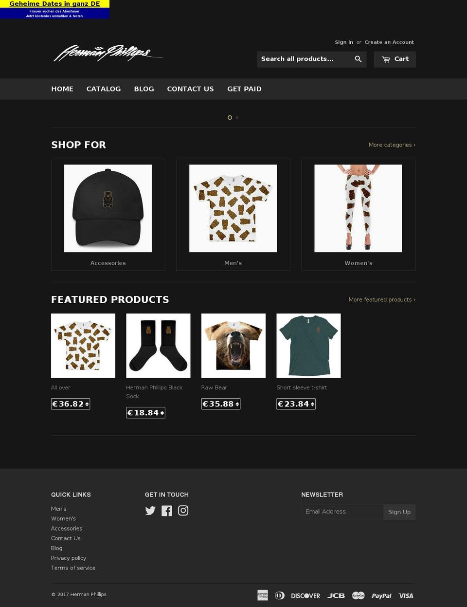 hermanphillips.com shopify website screenshot