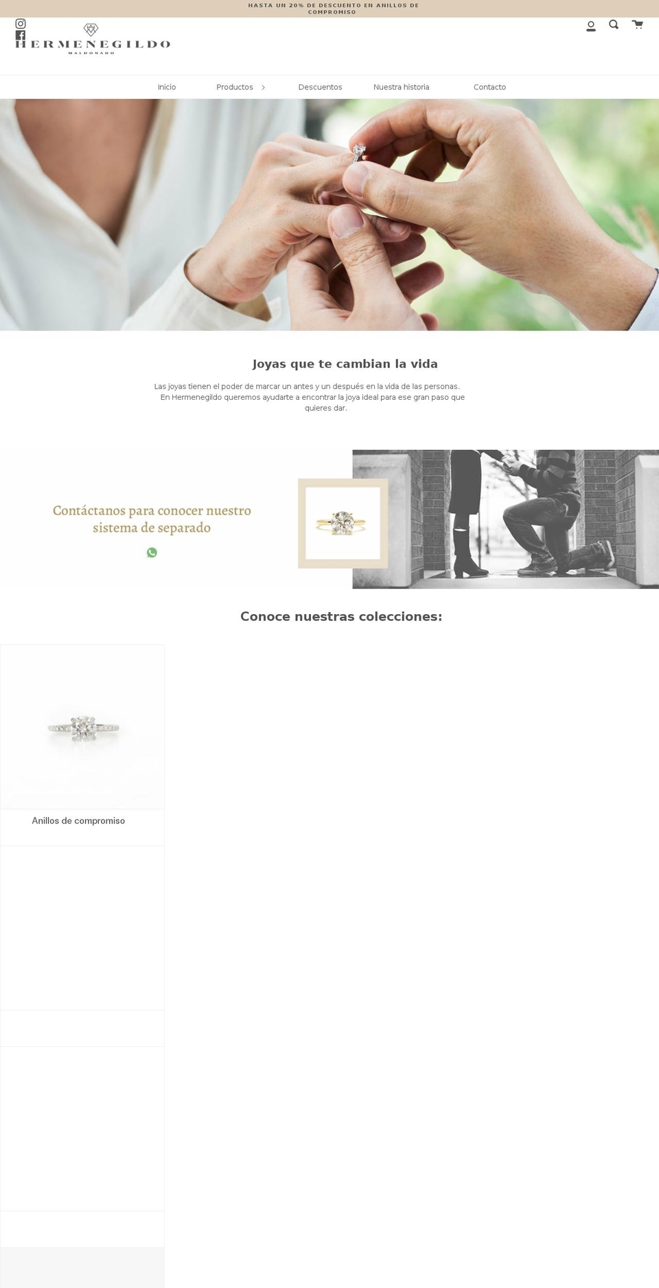 hermenegildo.com shopify website screenshot