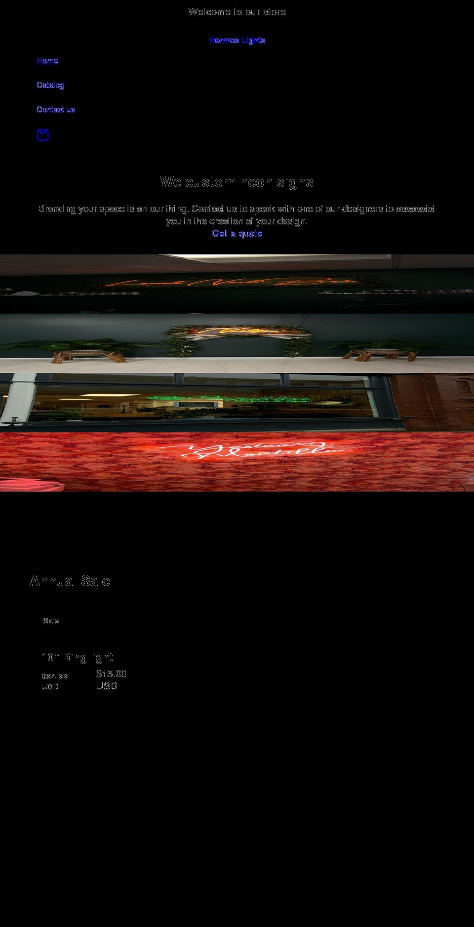 hermeslights.com shopify website screenshot