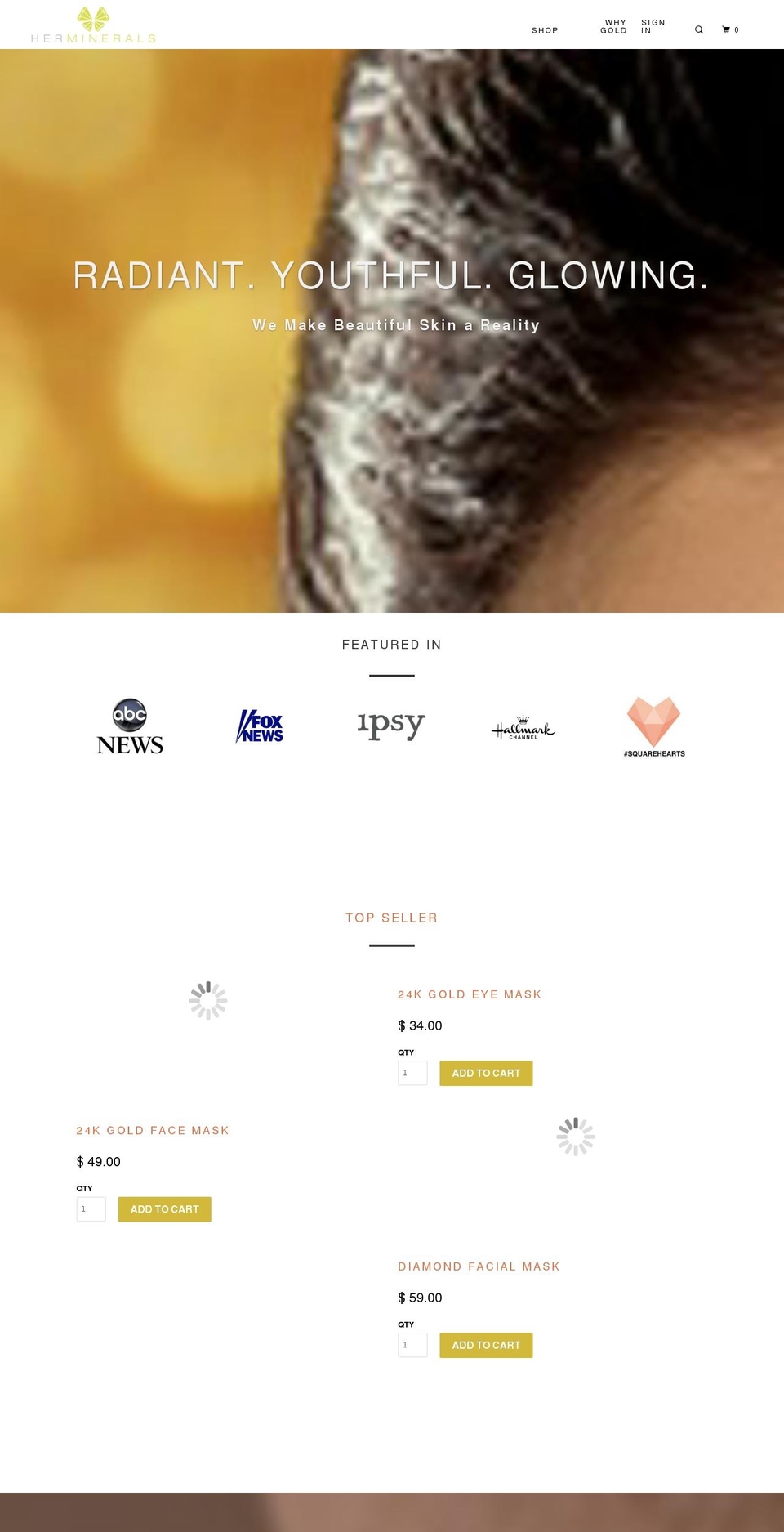 herminerals.com — Shopify storefront screenshot