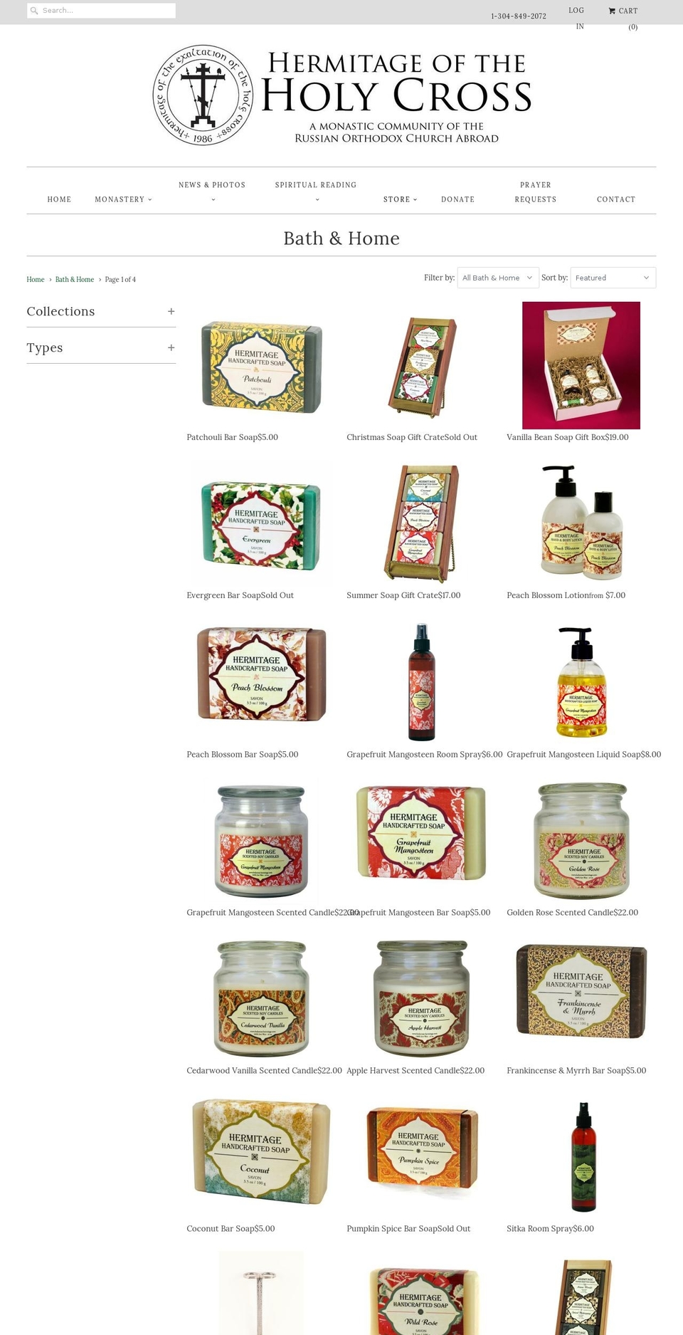 hermitageworkshops.com — Shopify storefront screenshot