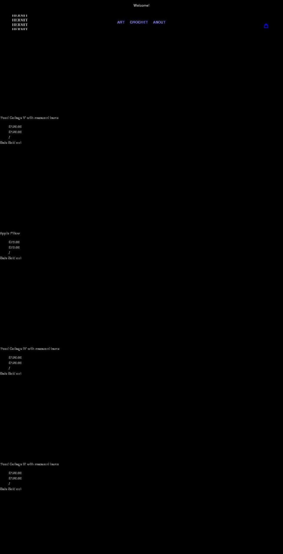 hermitgallery.com shopify website screenshot