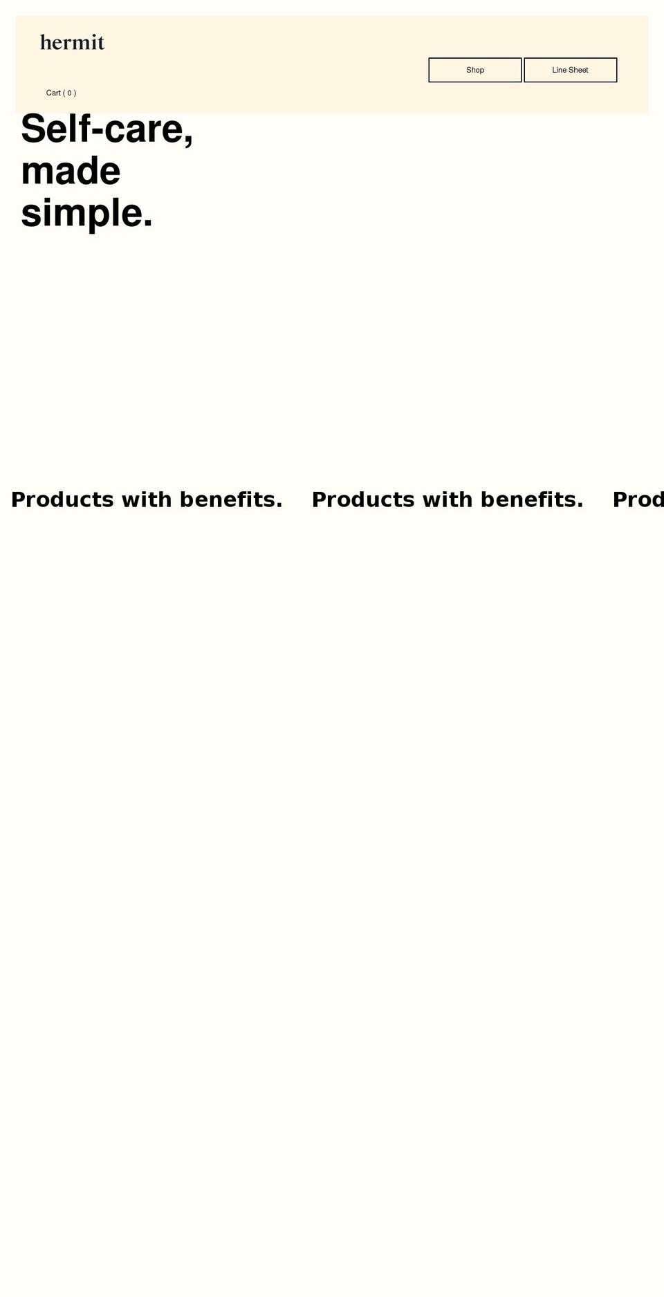 hermitwholesale.com shopify website screenshot