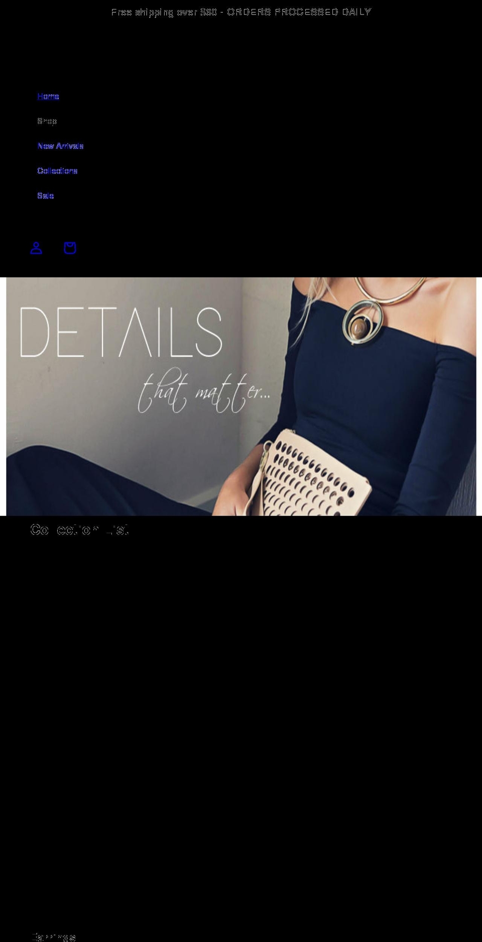 hermosaaccessories.com shopify website screenshot