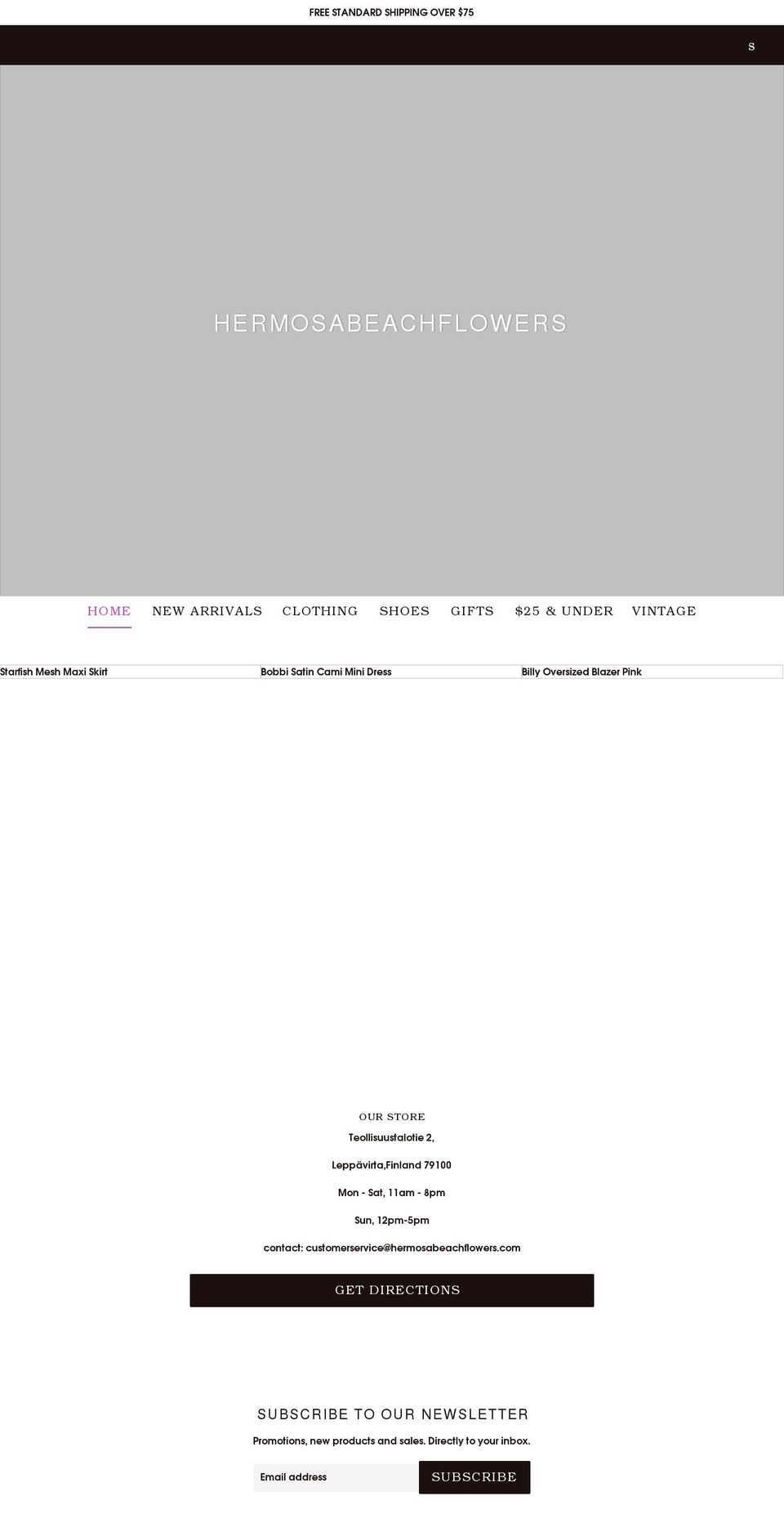 hermosabeachflowers.com shopify website screenshot