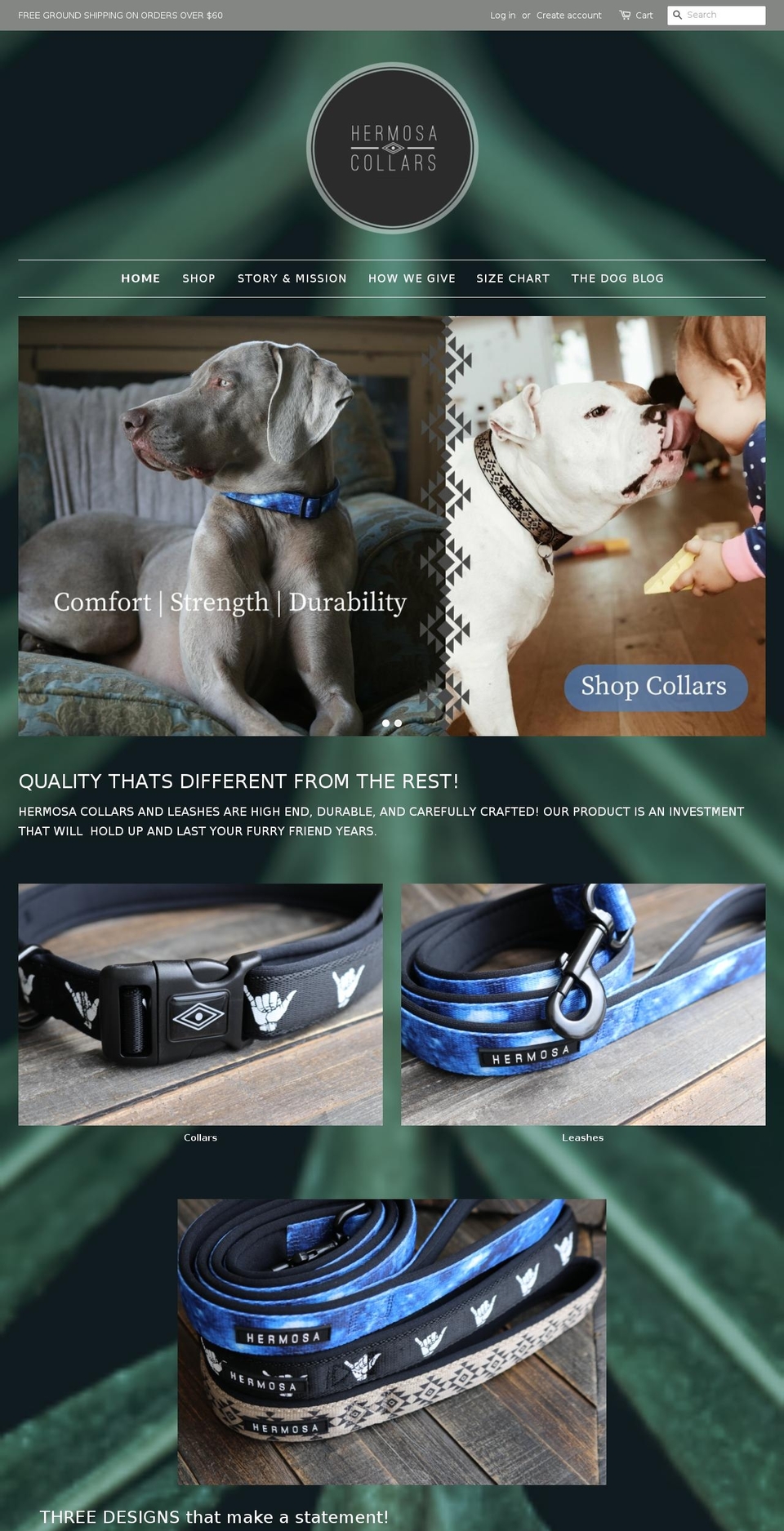 hermosacollars.com — Shopify storefront screenshot