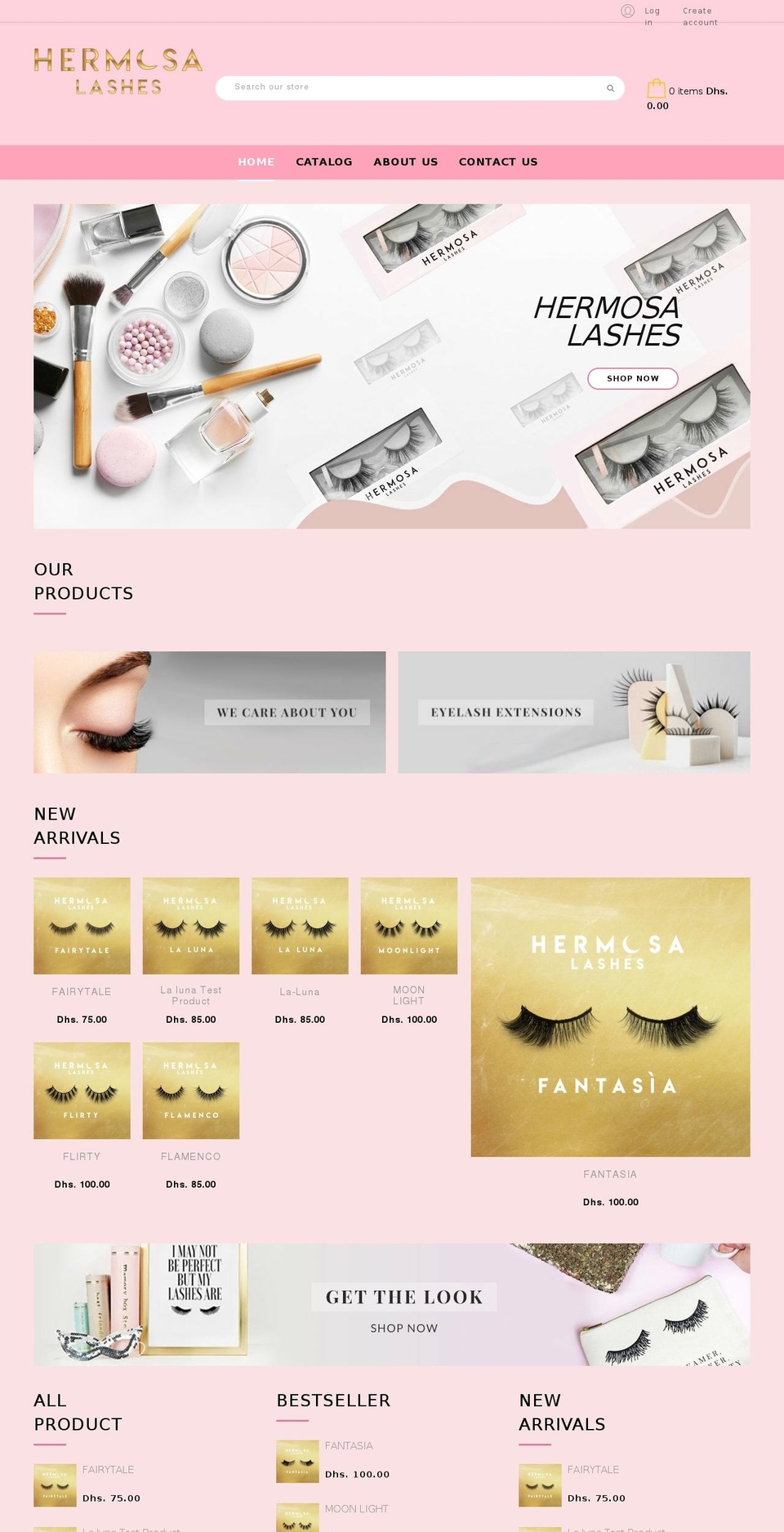 home1 Shopify theme site example hermosalashes.com