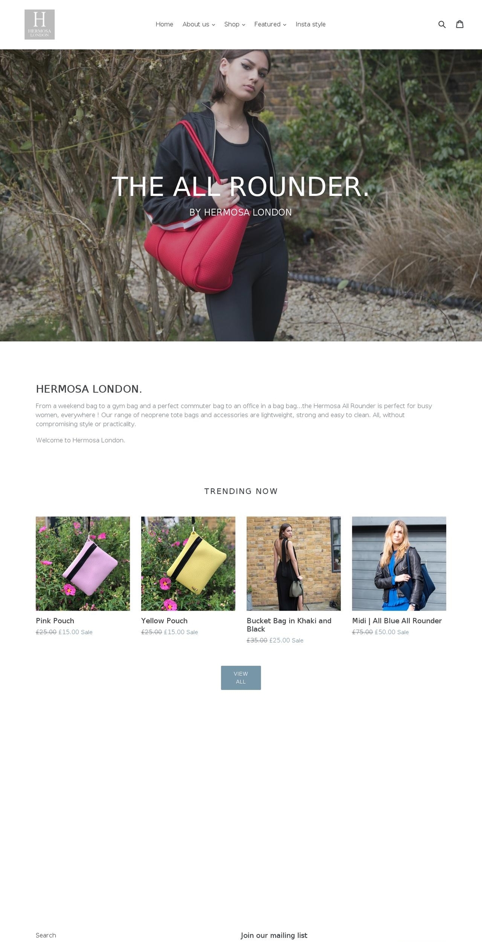 hermosalondon.com shopify website screenshot