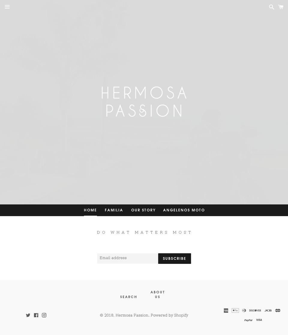 hermosapassion.com shopify website screenshot