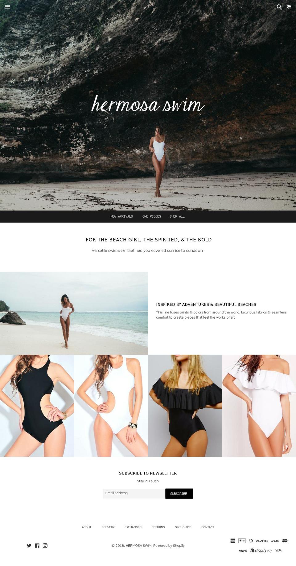 hermosaswim.com — Shopify storefront screenshot