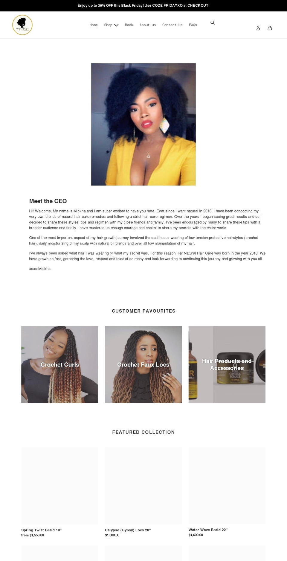 hernaturalhaircare.com shopify website screenshot