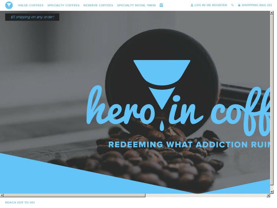 hero-incoffee.com shopify website screenshot