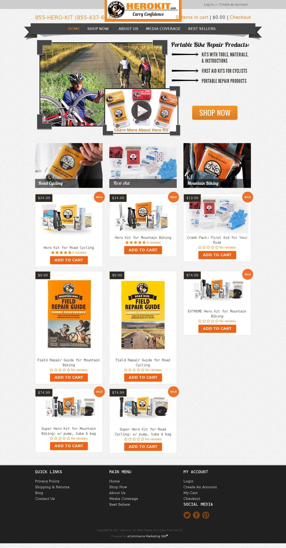 hero-kits.com shopify website screenshot