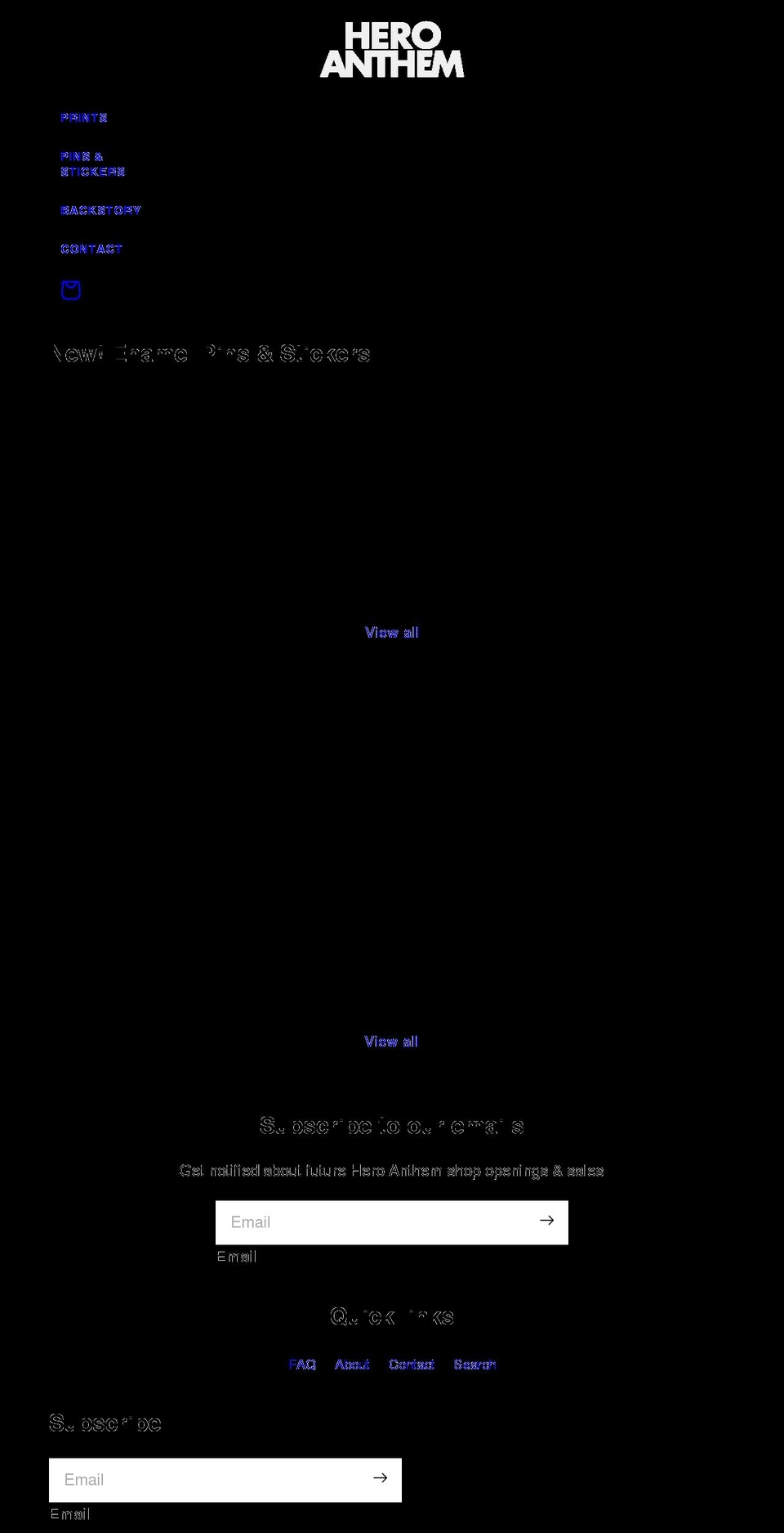 heroanthem.com shopify website screenshot