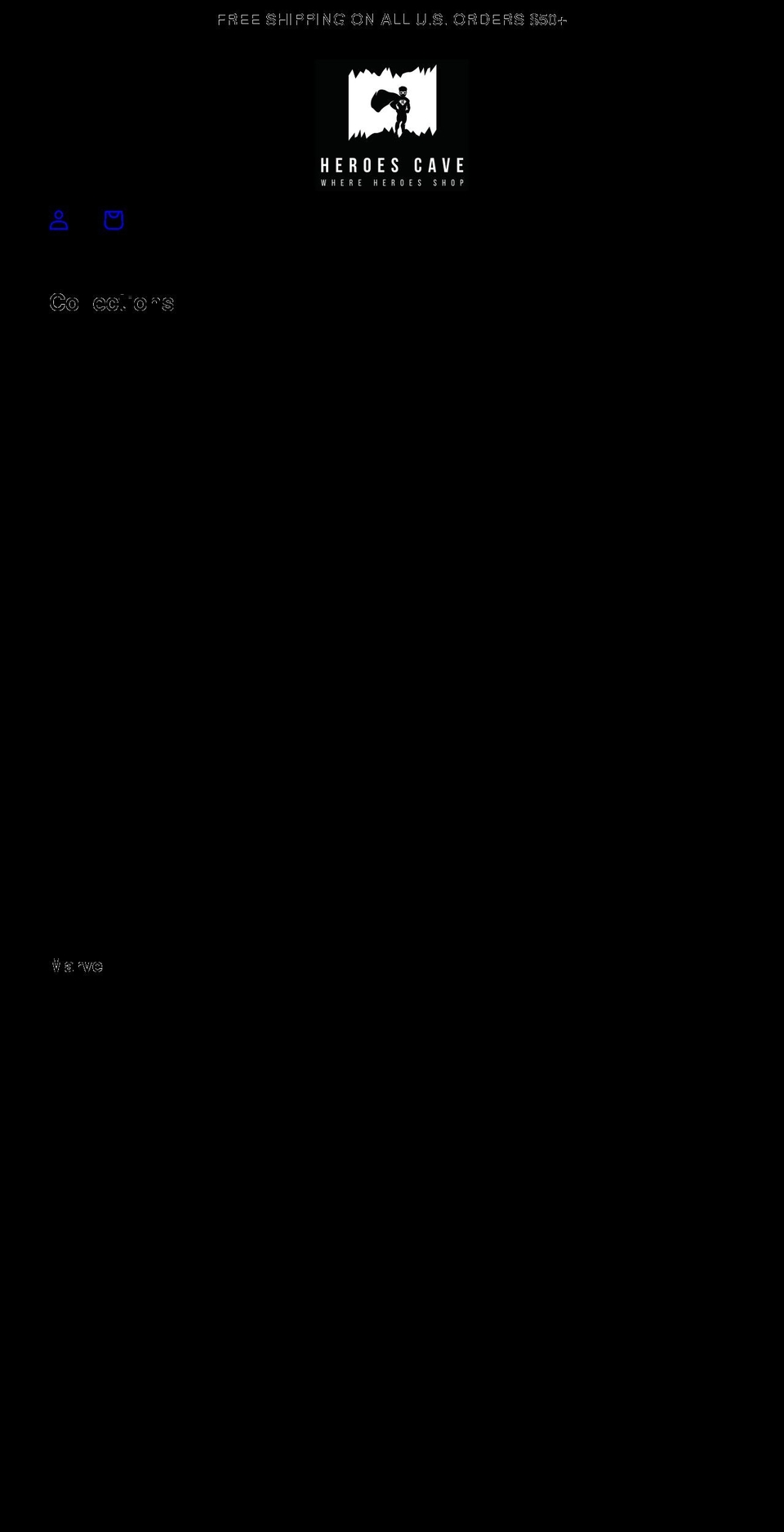 heroescave.com shopify website screenshot