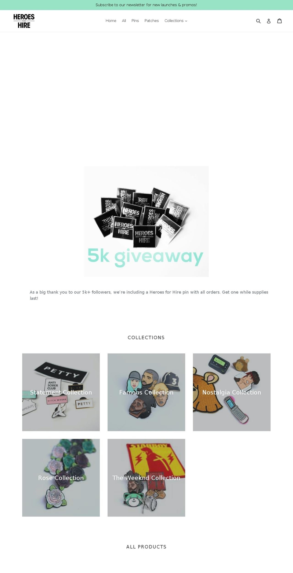 heroesforhireco.com shopify website screenshot
