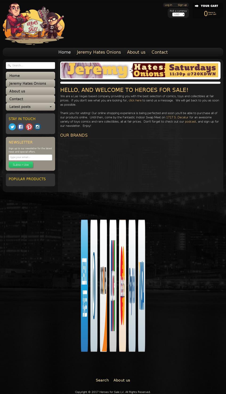 heroesforsalelv.com shopify website screenshot