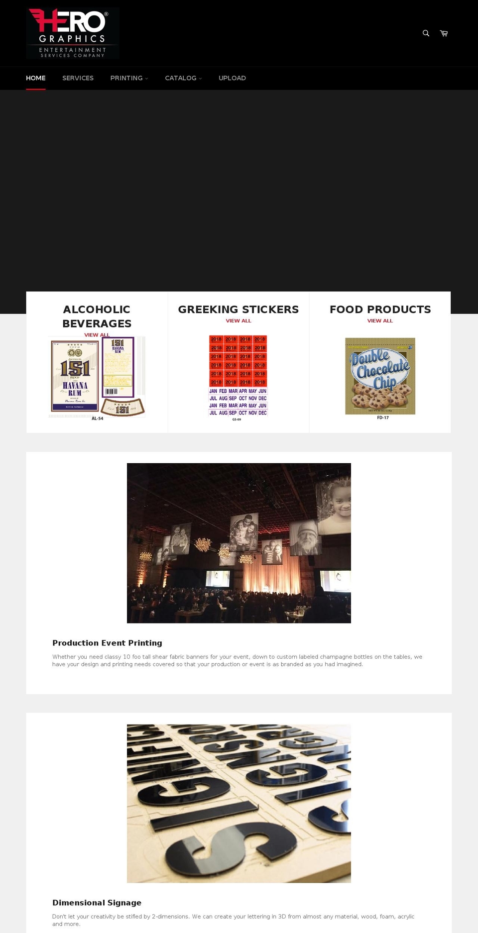 herographics.com — Shopify storefront screenshot