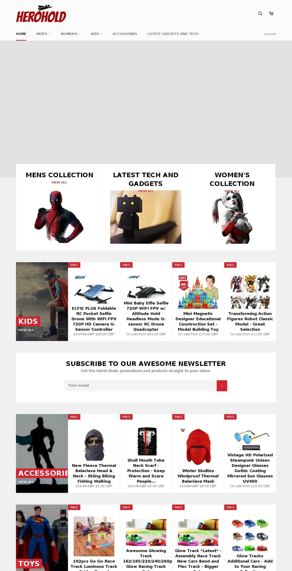 herohold.com — Shopify storefront screenshot