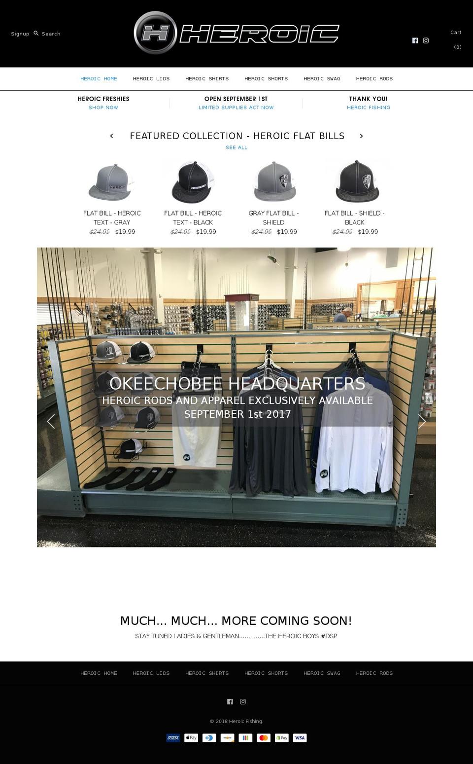 heroicfishing.com — Shopify storefront screenshot