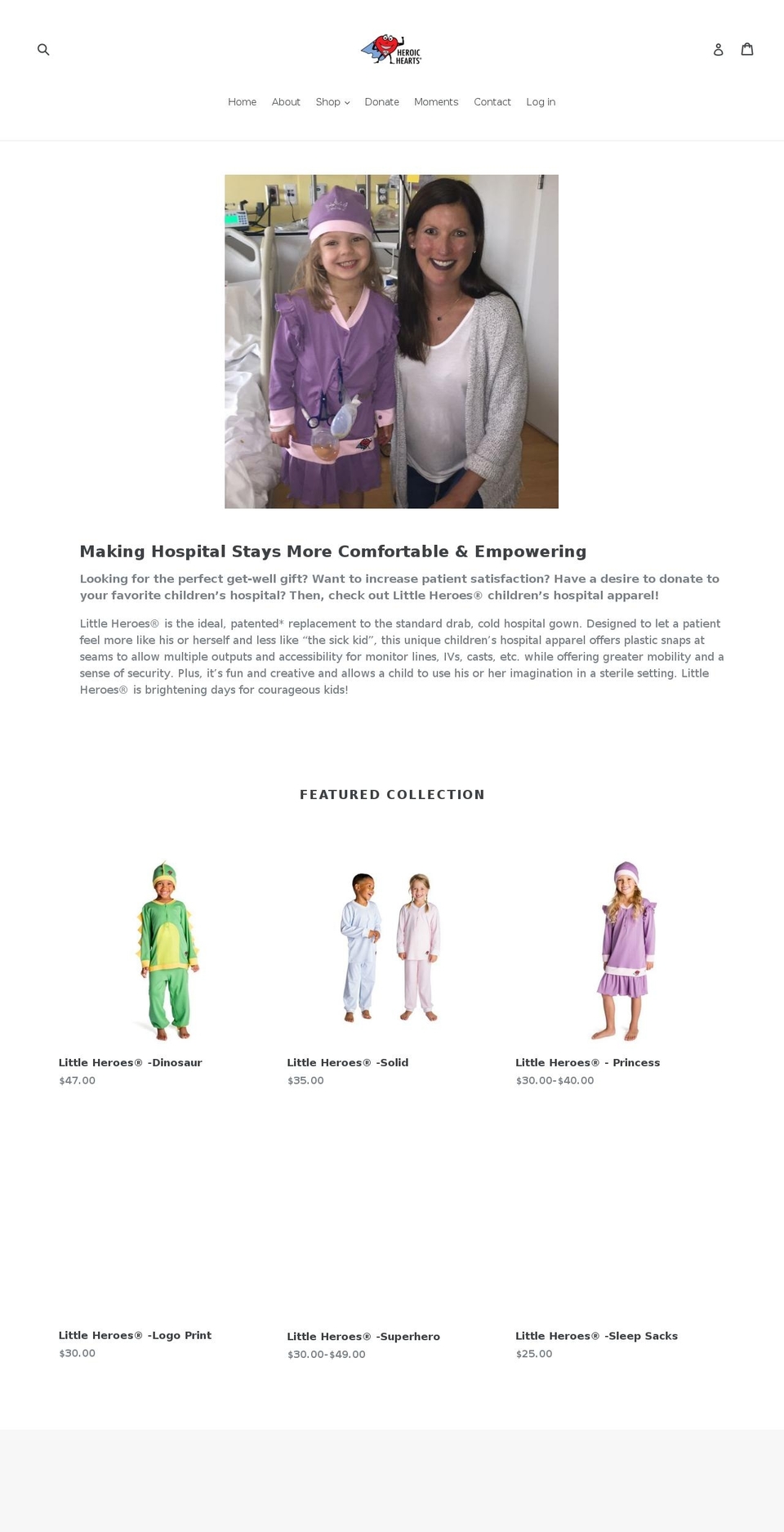 heroicheartsllc.com shopify website screenshot