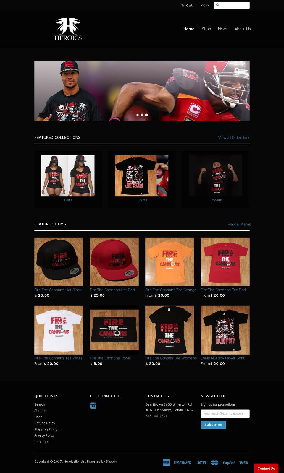 heroicsflorida.com shopify website screenshot