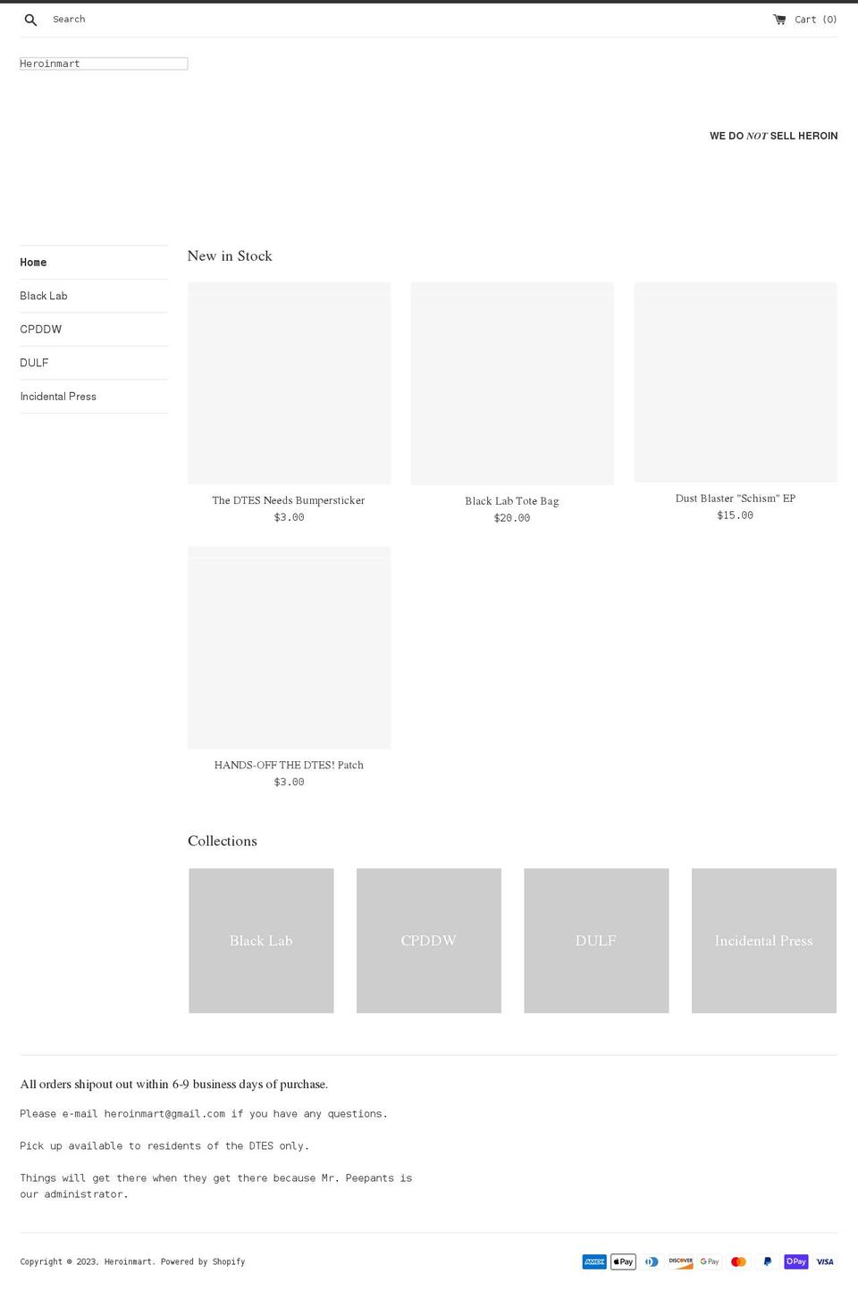 heroinmart.com shopify website screenshot
