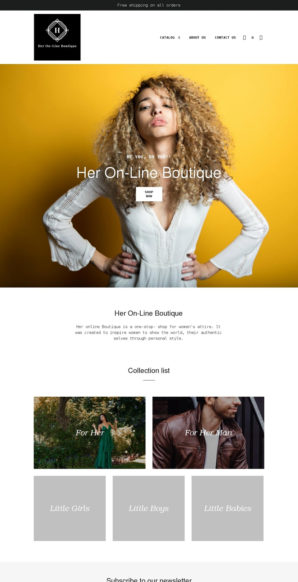 heronlineboutique.com shopify website screenshot