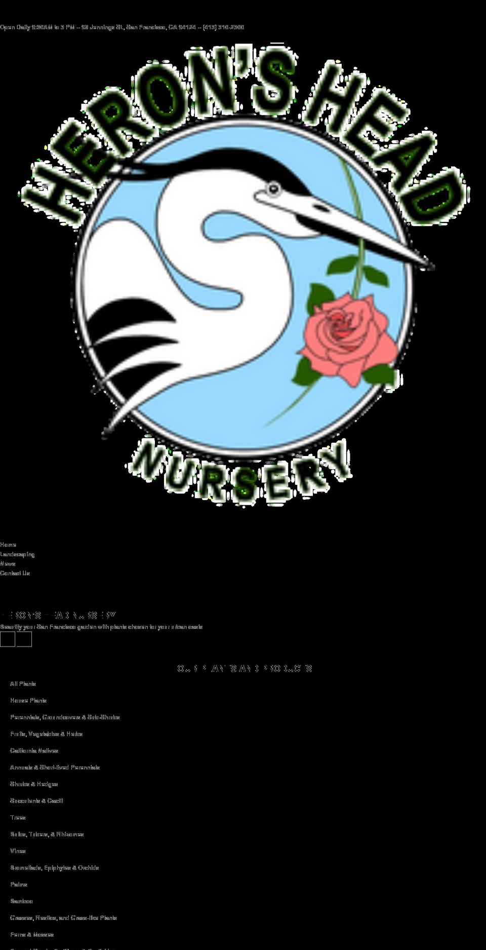 heronsheadnursery.com shopify website screenshot