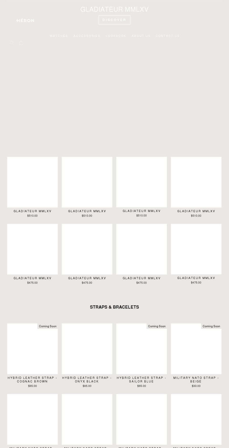 heronwatches.com shopify website screenshot