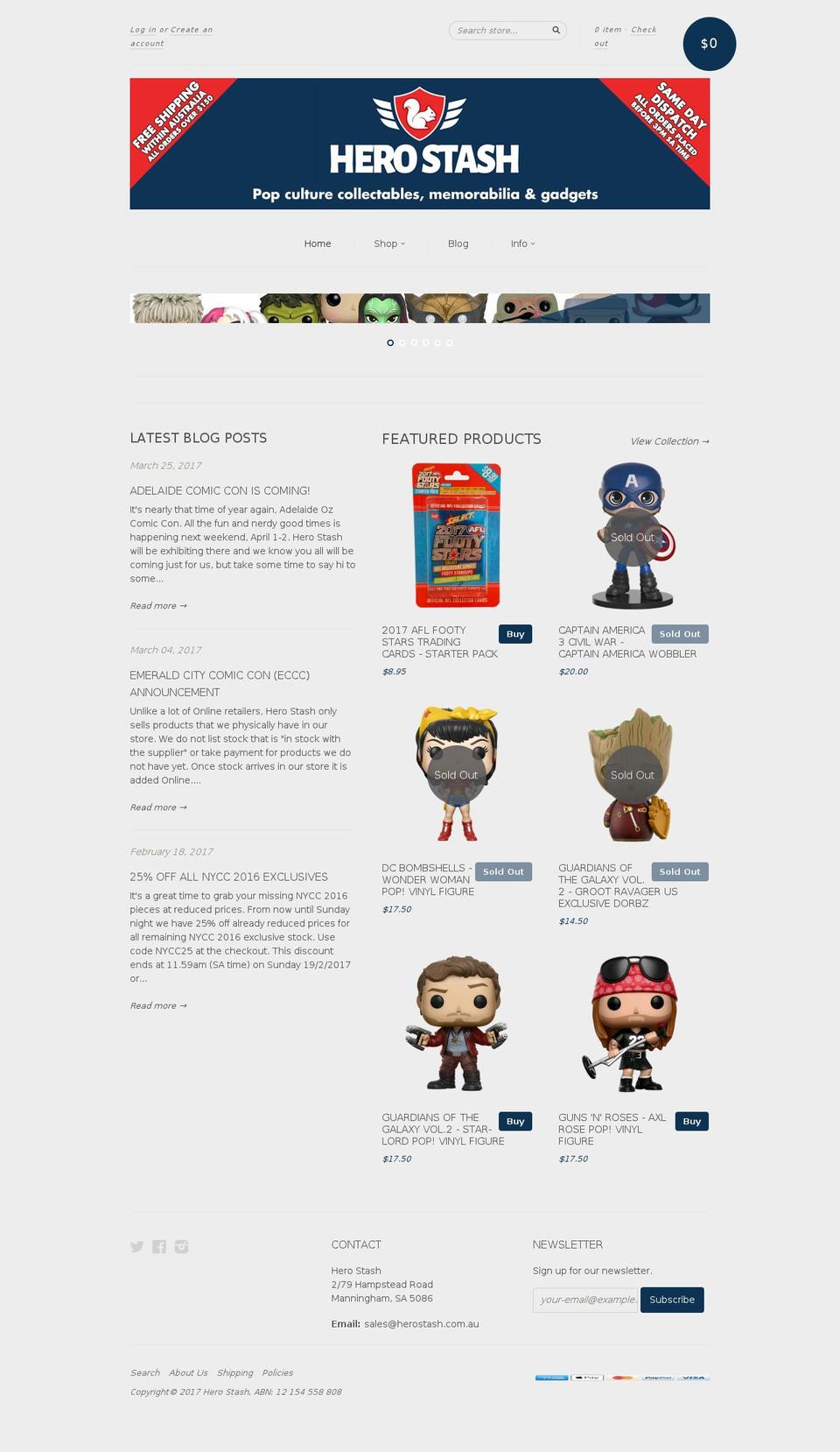 herostash.com.au shopify website screenshot