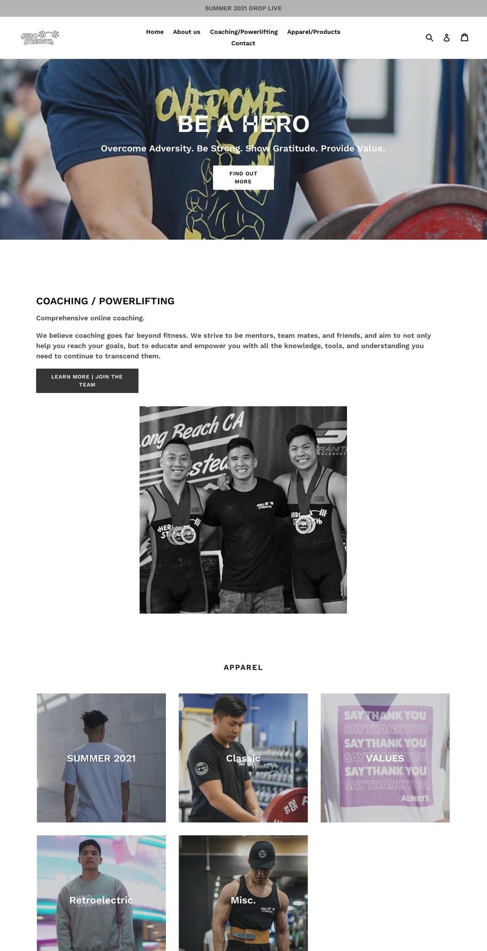 herostrengthofficial.com — Shopify storefront screenshot
