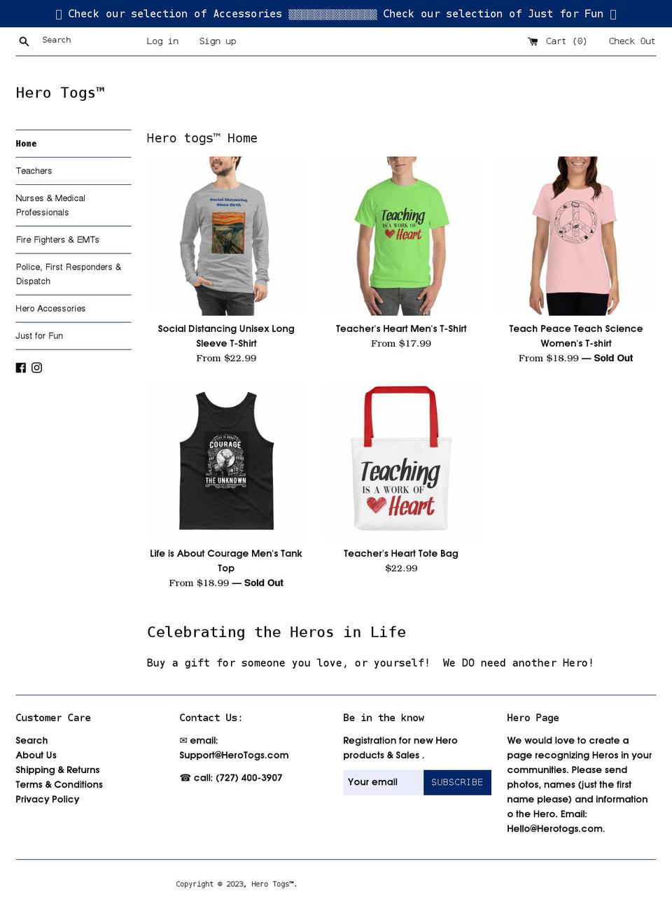herotogs.com shopify website screenshot