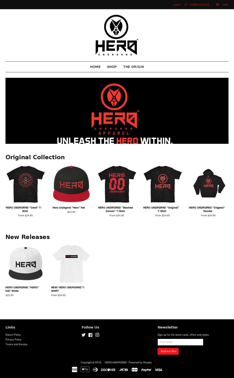 heroundrgrnd.com — Shopify storefront screenshot