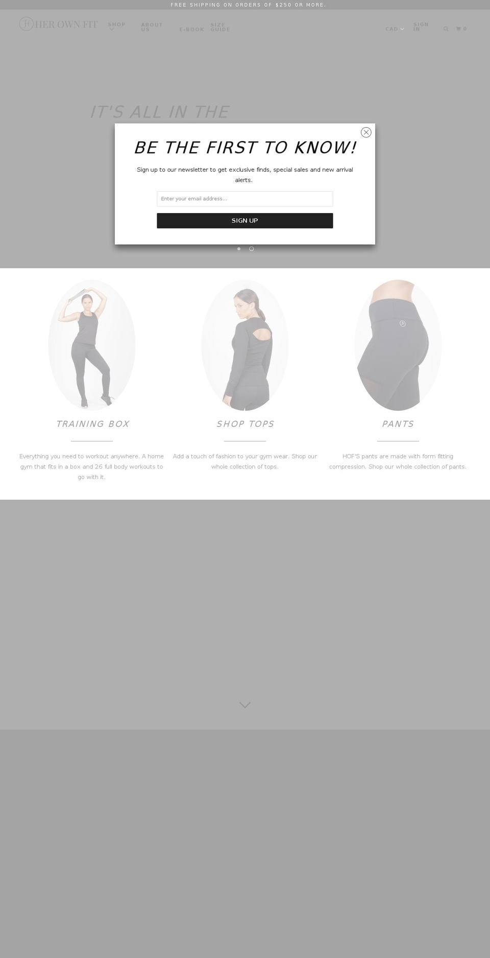 herownfit.com shopify website screenshot